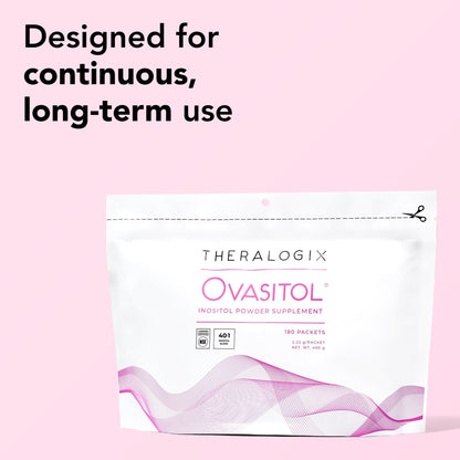 Theralogix Ovasitol Inositol Powder Packets - 90-Day Supply - Myo-Inositol & D-Chiro Inositol for Hormone Balance & Ovarian Function Support - Maple Wellness Supplements