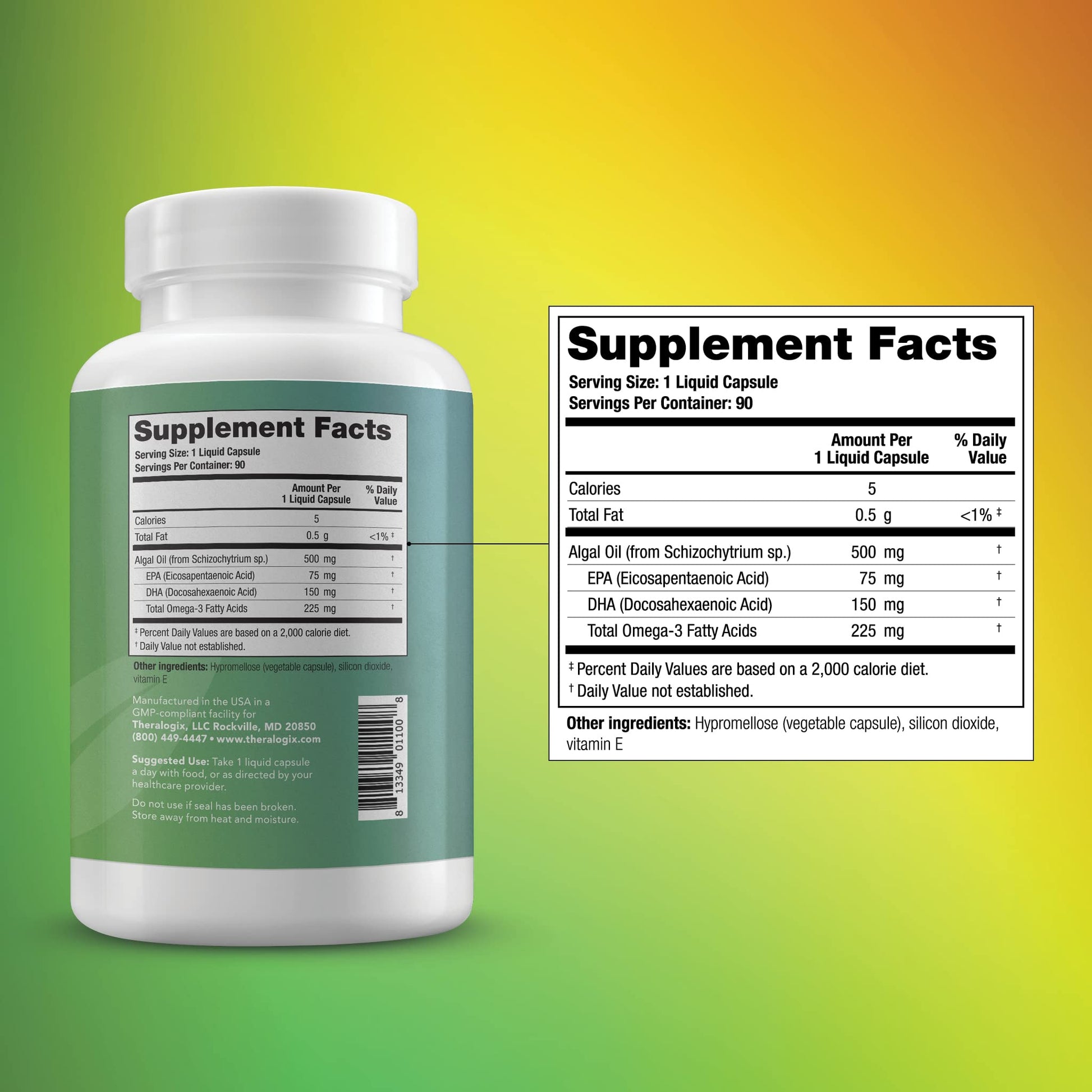 Theralogix PhytoLife Omega - 90-Day Supply - Vegan Algae Omega-3 Supplement - Maple Wellness Supplements