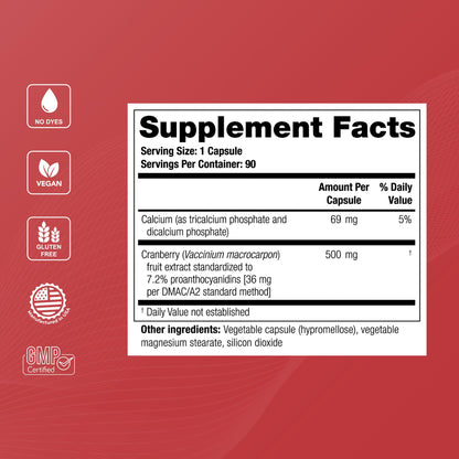 Theralogix TheraCran One Cranberry Capsules - 90-Day Supply - Supplement for Men & Women - to Support Urinary Tract Health* - 36mg Soluble PACs per Capsule - Maple Wellness Supplements