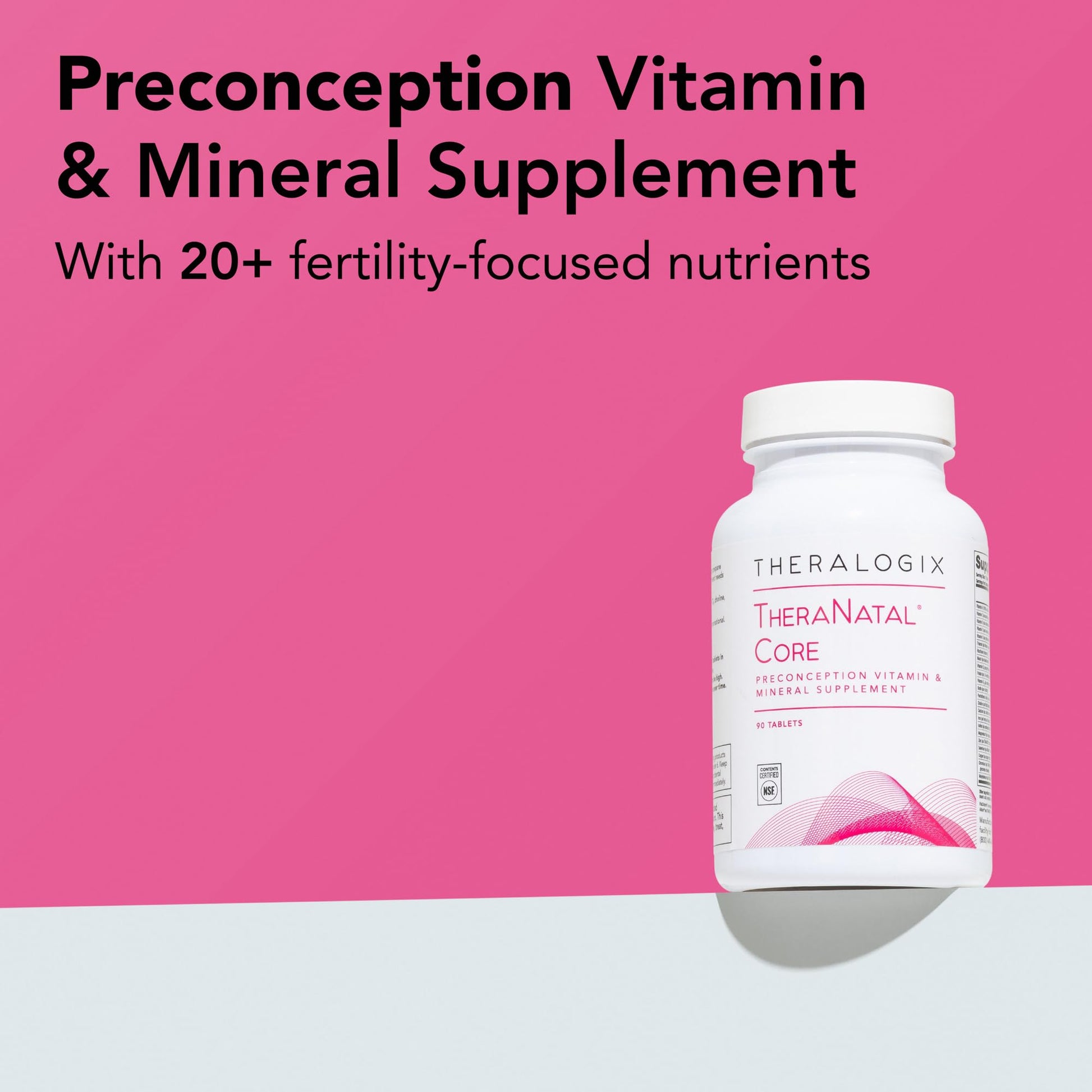 Theralogix TheraNatal Core Preconception Vitamin Supplement - 90-Day Supply - Prenatal Vitamins & Fertility Supplement for Women with Folate, Vitamin D3 - Maple Wellness Supplements