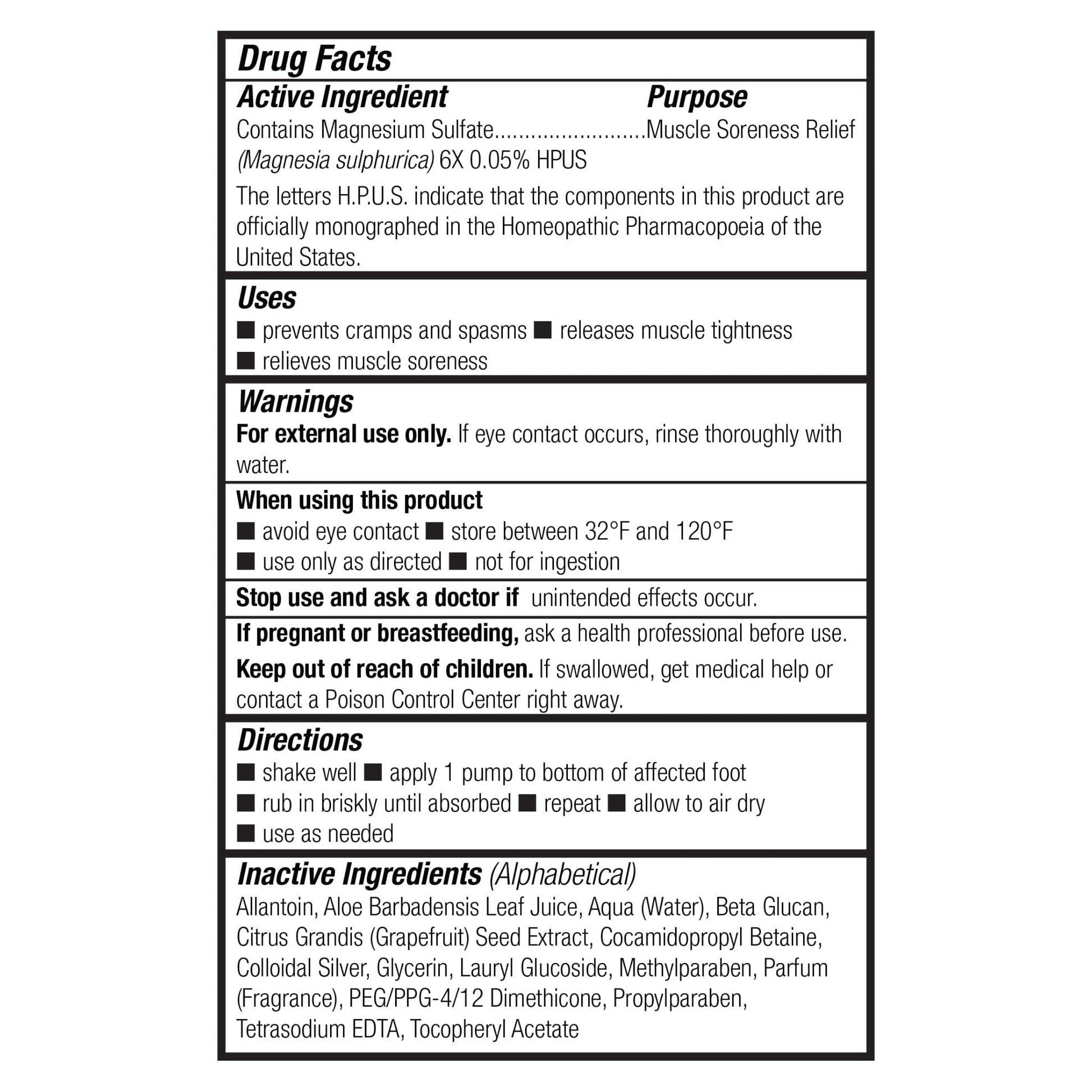 Theraworx Fast-Acting Foam for Foot Cramp Relief with Magnesium Sulfate - 3.4 Fl Oz - 1 Count - Maple Wellness Supplements