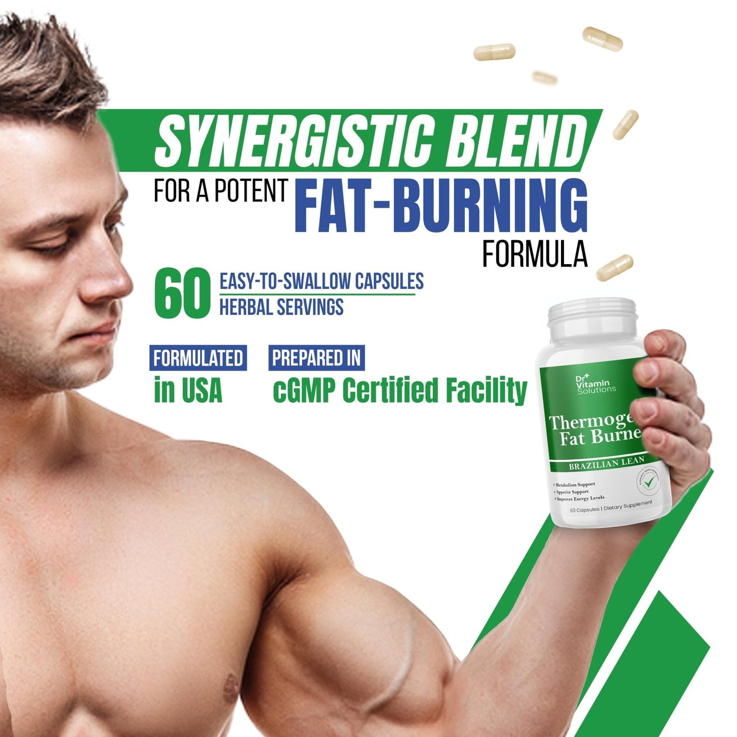 Thermogenic Fat Burner Brazilian Lean, Pills for Women, Waist Trimmer & Supplements for Bloating for Women & Men, 60 Capsules - Maple Wellness Supplements