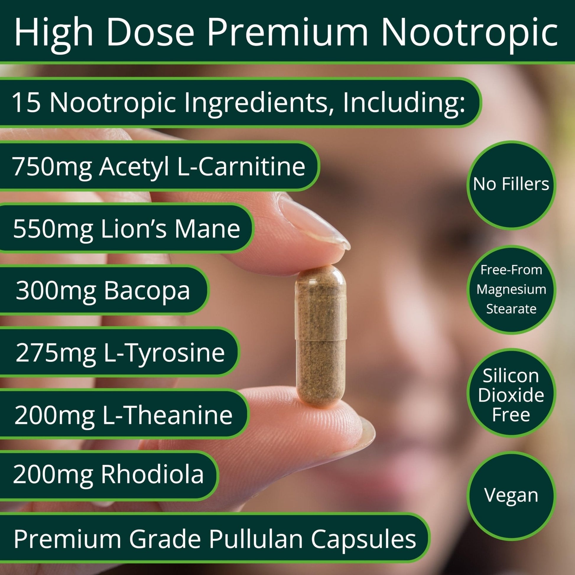 ThinkEase Brain Supplement (120 Capsules) | Memory, Mental Clarity, Focus, Cognitive Performance | Nootropic Supplement with L-Theanine, Acetyl L-Carnitine, Phosphatidylserine, Lion's Mane & More - Maple Wellness Supplements