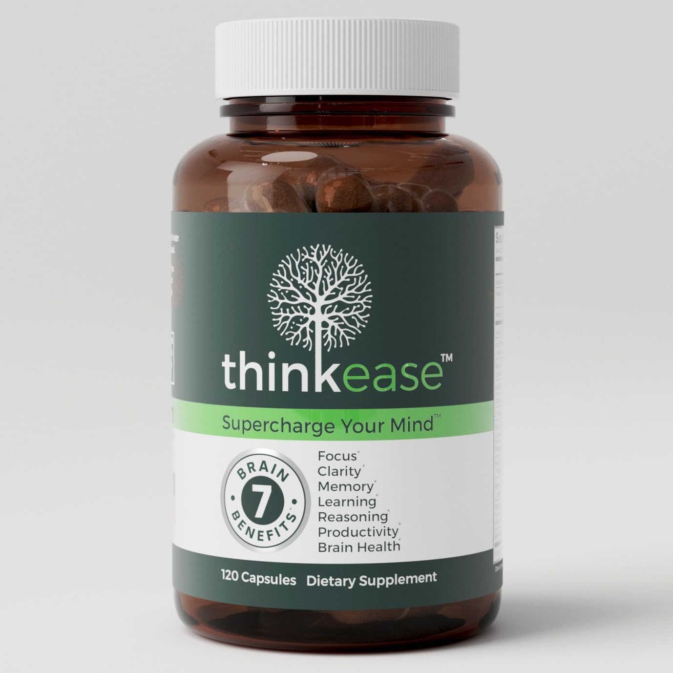 ThinkEase Brain Supplement (120 Capsules) | Memory, Mental Clarity, Focus, Cognitive Performance | Nootropic Supplement with L-Theanine, Acetyl L-Carnitine, Phosphatidylserine, Lion's Mane & More - Maple Wellness Supplements