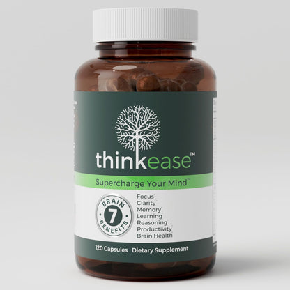 ThinkEase Brain Supplement (120 Capsules) | Memory, Mental Clarity, Focus, Cognitive Performance | Nootropic Supplement with L-Theanine, Acetyl L-Carnitine, Phosphatidylserine, Lion's Mane & More - Maple Wellness Supplements