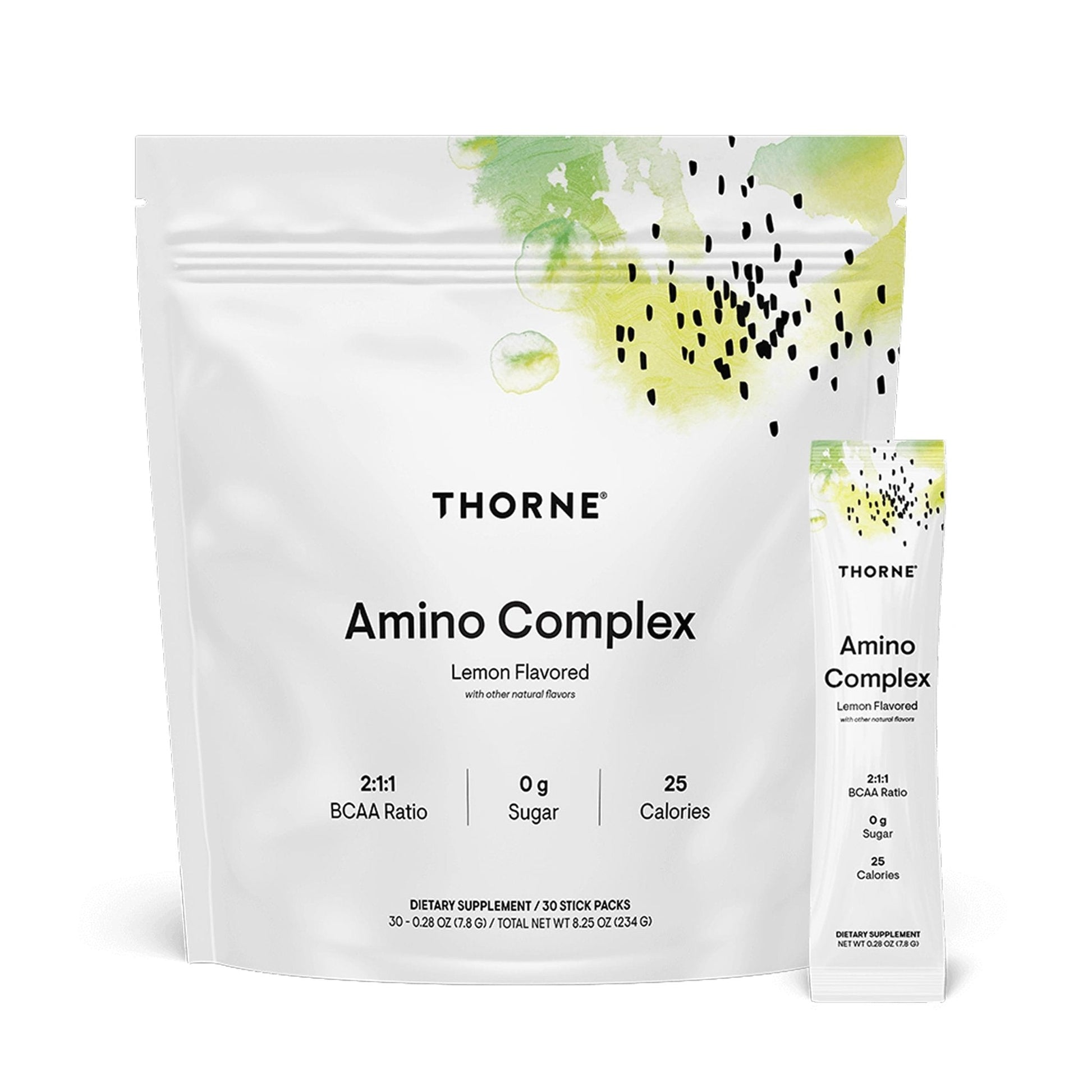 THORNE - Amino Complex - Clinically-Validated EAA and BCAA Powder for Pre or Post-Workout - Promotes Lean Muscle Mass & Exercise Recovery* - NSF Certified for Sport - 30 Servings - 8.25 Oz - Lemon - Maple Wellness Supplements