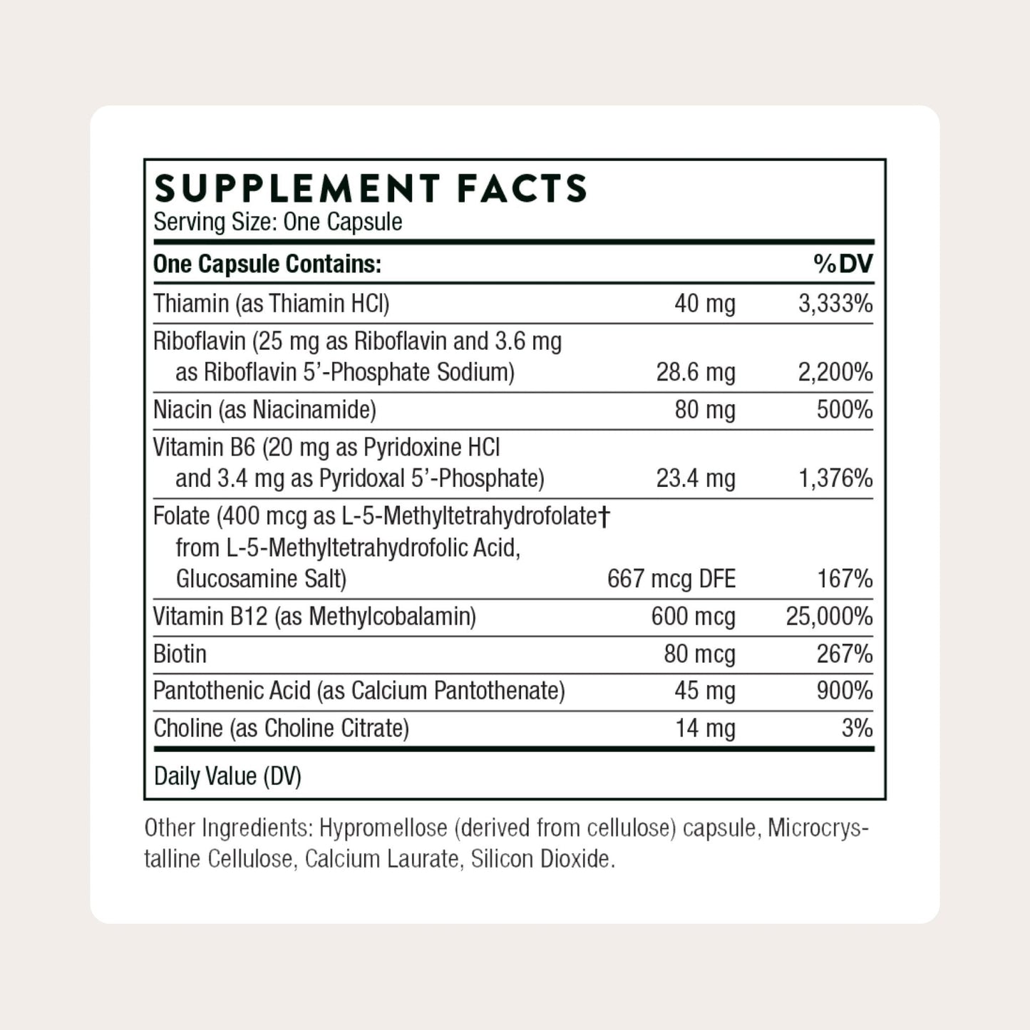 THORNE - B-Complex 12 - Vitamin B Complex with Active B12 and Folate - 60 Capsules - Maple Wellness Supplements