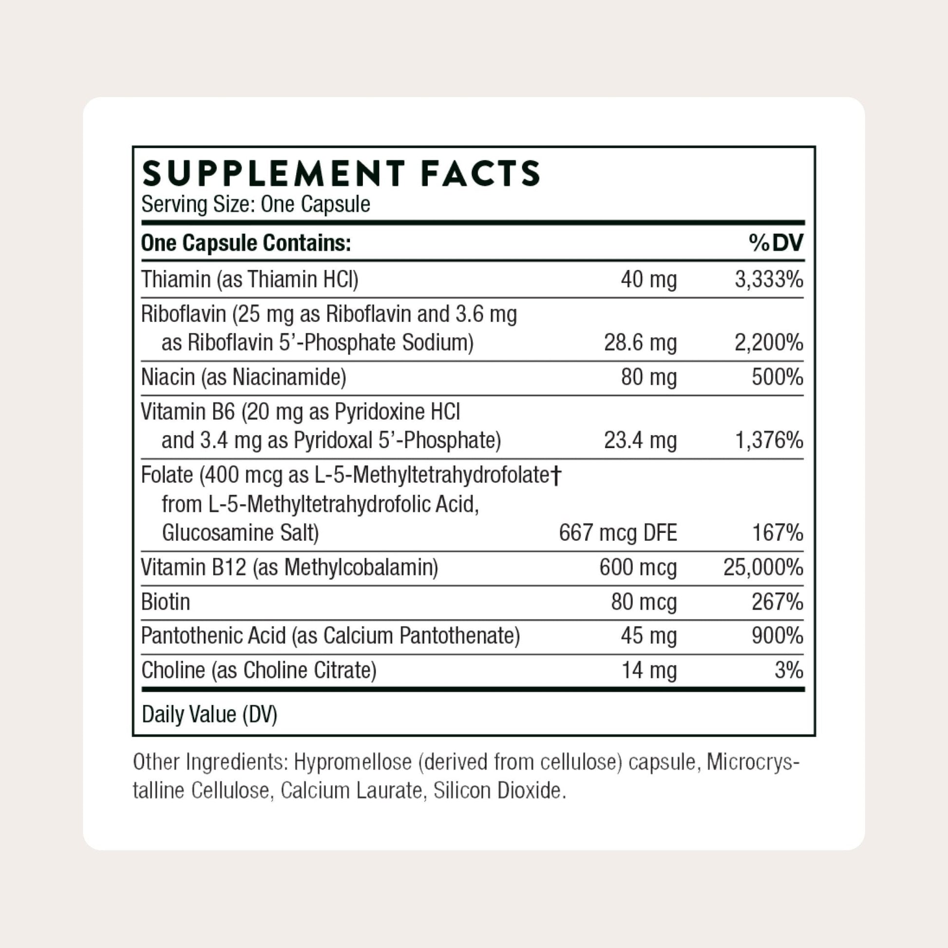 THORNE - B-Complex 12 - Vitamin B Complex with Active B12 and Folate - 60 Capsules - Maple Wellness Supplements