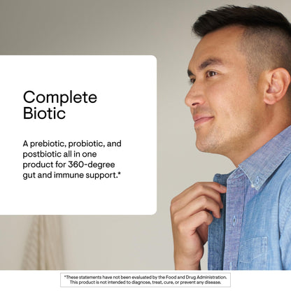 THORNE - Complete Biotic - Probiotic, Prebiotic & Postbiotic for Women, Men & Kids - Supports Gut, Digestive & Immune Health* - Occasional Constipation, Diarrhea, Gas & Bloating Relief* - 30 Servings - Maple Wellness Supplements