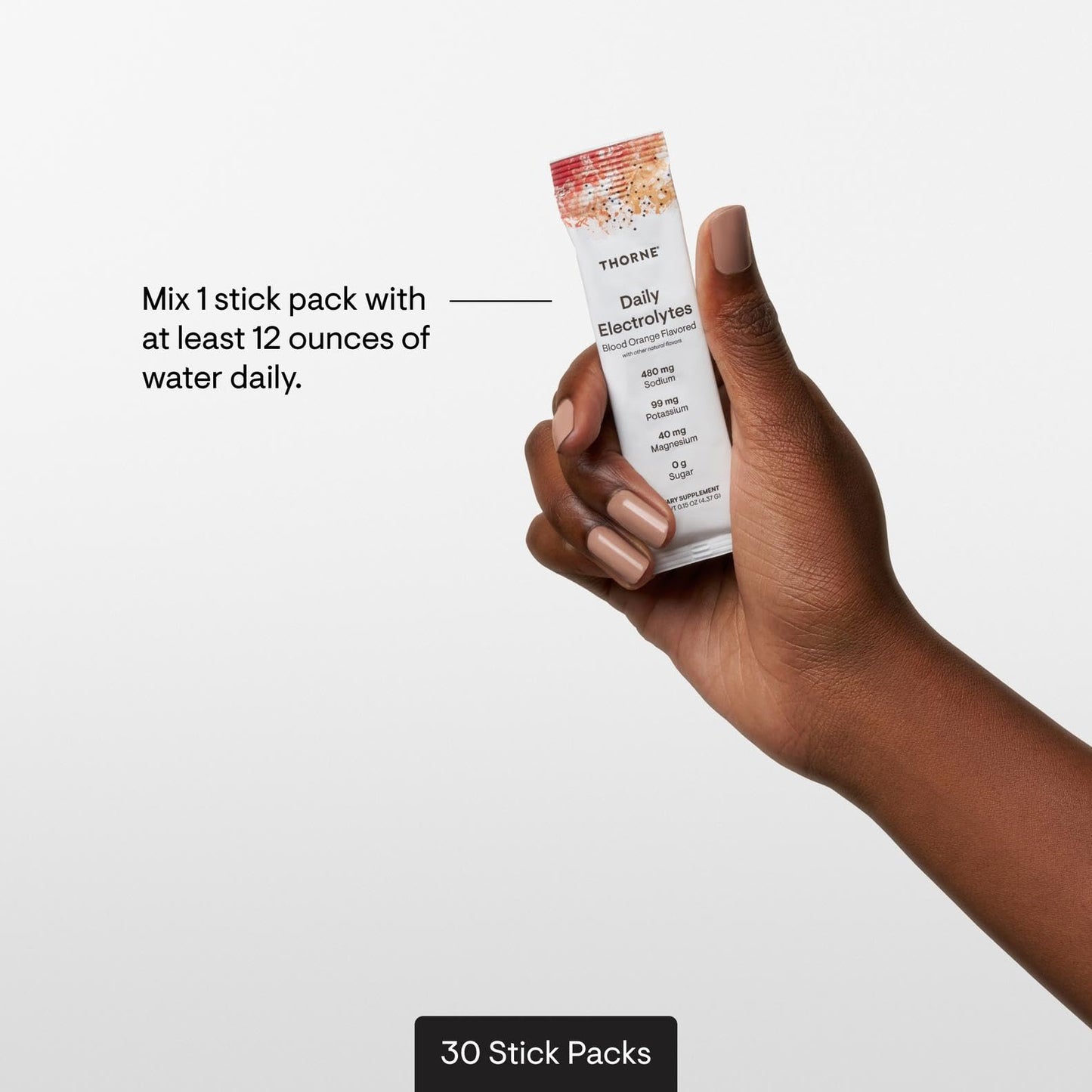 THORNE - Daily Electrolytes - Zero Sugar & Low-Calorie Electrolyte Powder Drink Mix - Flavors Derived from Natural Sources - NSF Certified for Sport - Blood Orange - 30 Stick Packs - Maple Wellness Supplements