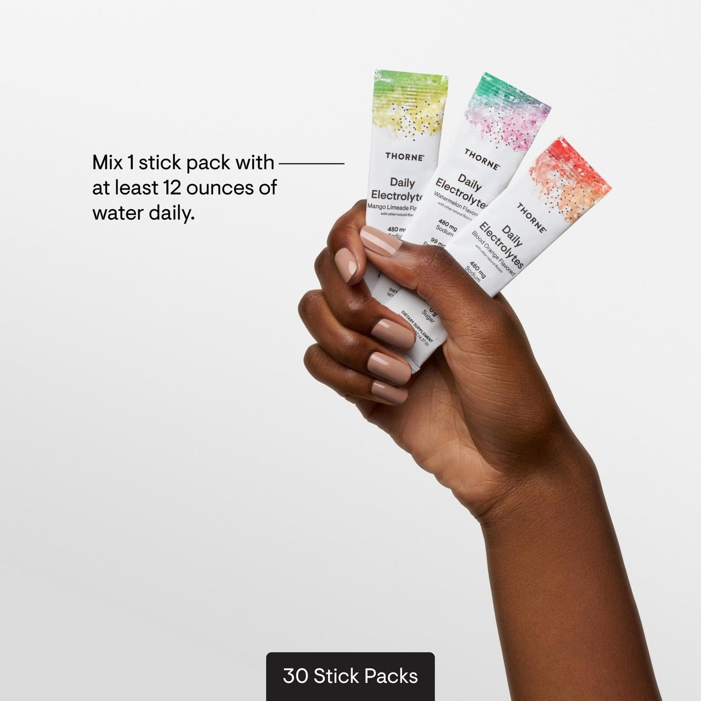 THORNE - Daily Electrolytes - Zero Sugar & Low-Calorie Electrolyte Powder Drink Mix - Flavors Derived from Natural Sources - NSF Certified for Sport - Variety - 30 Stick Packs - Maple Wellness Supplements