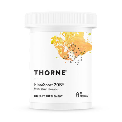 THORNE - FloraSport 20B - Shelf-Stable Probiotic Blend - Supports Gut, Immune & Digestive Health - Occasional Gas, Bloating, Diarrhea & Constipation Relief* - NSF Certified for Sport - 30 Capsules - Maple Wellness Supplements
