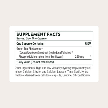 THORNE - Green Tea Phytosome - Provides Antioxidant Support, Liver Protection & Thermogenesis and Metabolic Benefits* - Caffeine-Free - Third-Party Certified - Gluten, Dairy & Soy-Free - 60 Capsules - Maple Wellness Supplements