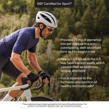 THORNE - Iron Bisglycinate - 25 mg Iron Supplement for Enhanced Absorption Without Gastrointestinal Side Effects* - NSF Certified for Sport - Gluten-Free - 60 Servings - Maple Wellness Supplements