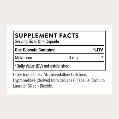 THORNE - Melaton-3-3 mg Melatonin Supplement - Supports Normal Circadian Rhythms, Restful Sleep & Relaxation* - NSF Certified for Sport - Gluten, Dairy & Soy-Free - 60 Capsules - Maple Wellness Supplements