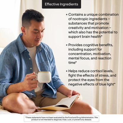 THORNE - Memoractiv - Nootropic Brain Supplement for Focus, Creativity, and Concentration - Ashwagandha, Ginkgo, Lutemax, Bacopa, Pterostilbene - Gluten-Free, Dairy-Free* - 60 Capsules - 30 Servings - Maple Wellness Supplements