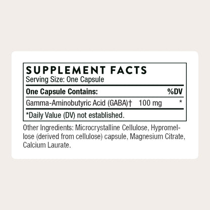 THORNE - PharmaGABA-100 - GABA Supplement - 100 mg Natural Source Gamma-Aminobutyric Acid - Maple Wellness Supplements