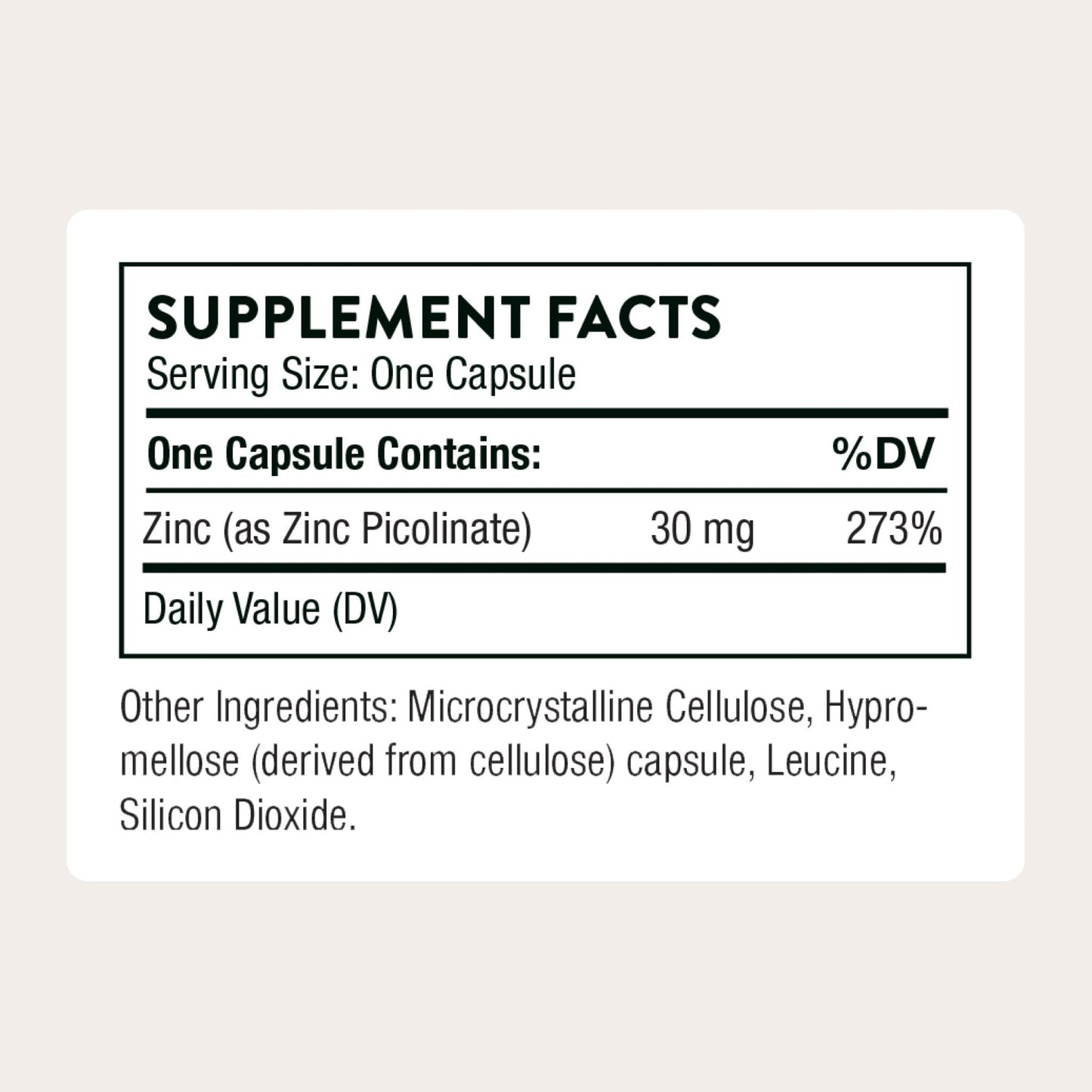 Thorne Research - Zinc Picolinate 30 mg - Well-Absorbed Zinc Supplement for Growth and Immune Function - 180 Capsules - Maple Wellness Supplements