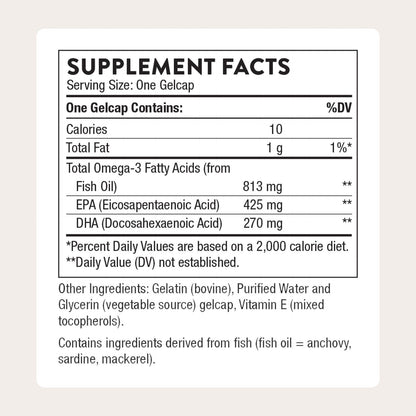THORNE - Super EPA - Omega-3 Fatty Acids EPA 425mg & DHA 270mg Supplement - Support Brain, Cardiovascular, Joints & Skin* - Gluten, Dairy & Soy-Free - 90 Gelcaps - Maple Wellness Supplements
