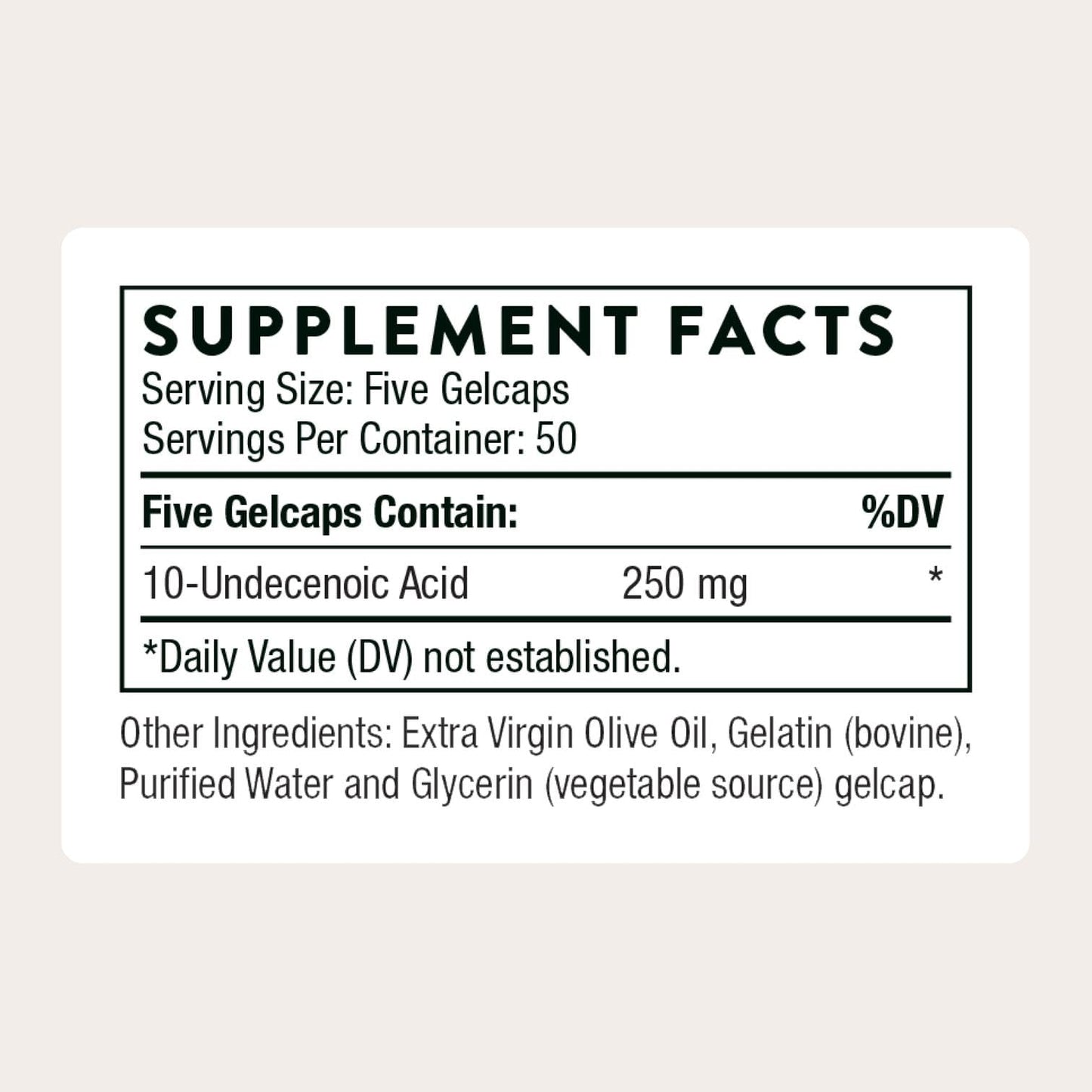 THORNE - Undecylenic Acid (Formerly Formula SF722) - 250 mg of Undecylenic Acid - for a Healthy Balance of Gut & Vaginal Flora* - Gluten Free - 250 Gelcaps - 50 Servings - Maple Wellness Supplements
