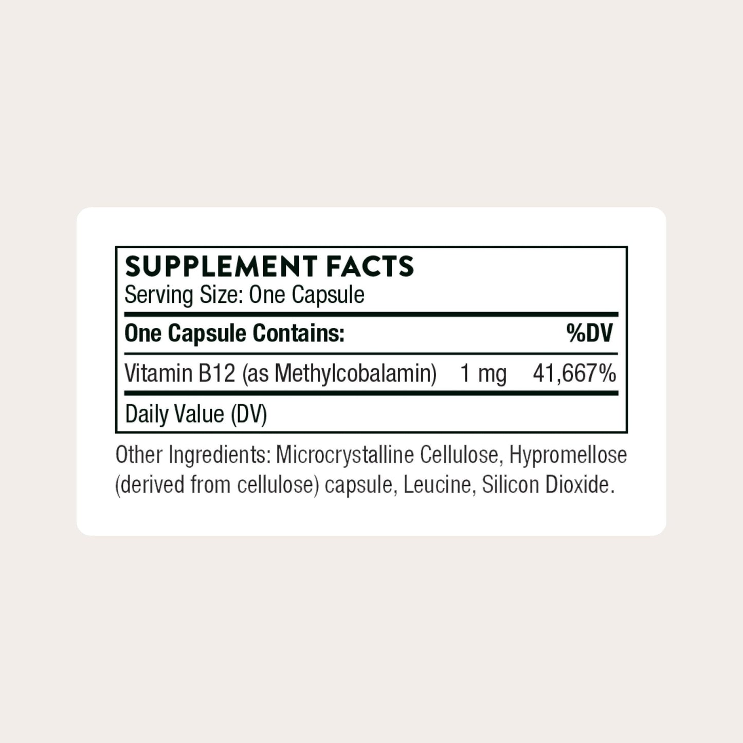 THORNE - Vitamin B12 - as Methylcobalamin - Supports Heart & Nerve Health, Blood Cell Function, Healthy Sleep & Methylation* - Gluten, Dairy & Soy-Free - 60 Servings - Maple Wellness Supplements