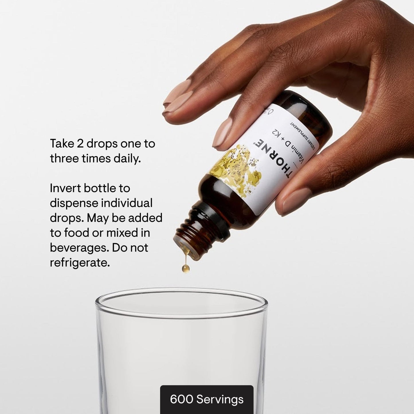 THORNE - Vitamin D + K2 Liquid with a Metered Dispenser - Vitamins D3 & K2 to Support Healthy Bones & Muscles* - 1 Fl Oz (30 ml) - 600 Servings - Maple Wellness Supplements