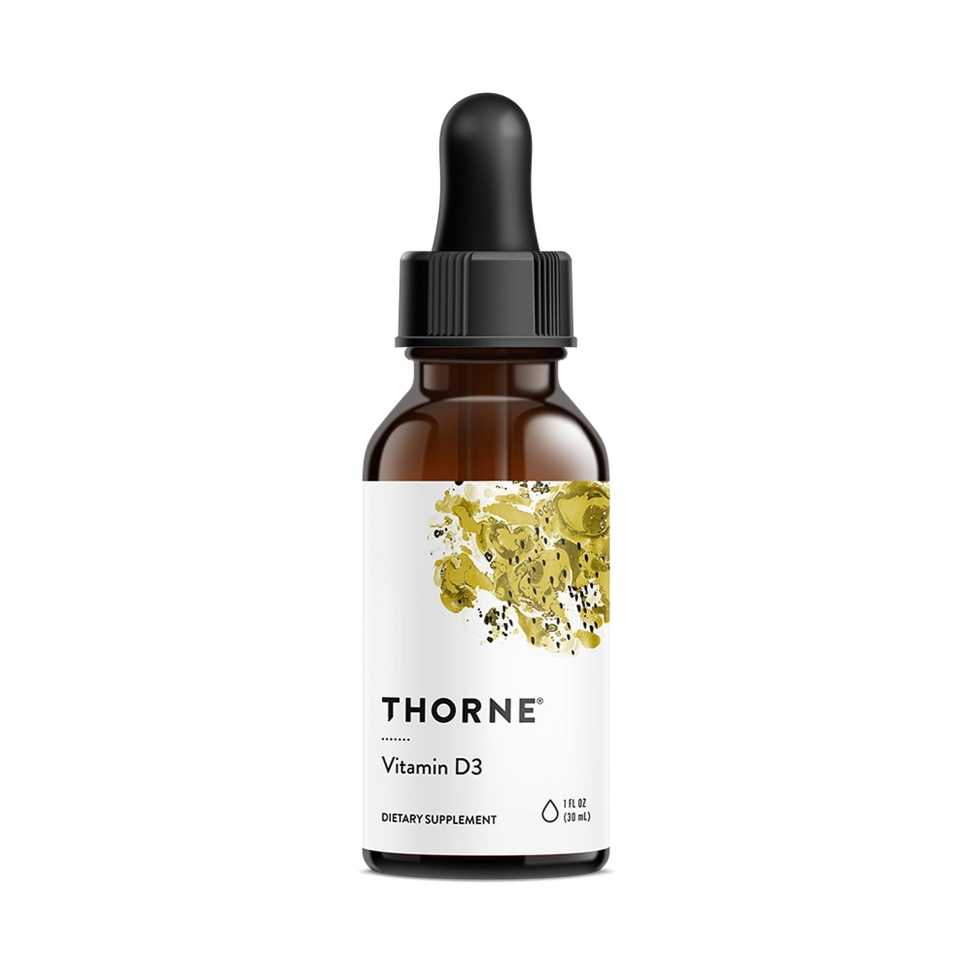 THORNE - Vitamin D3 with a Metered Dispenser - Liquid Vitamin D Vegan Supplement - Supports Healthy Bones, Teeth, Muscles, Cardiovascular & Immune Function* - 4,000 IU - 1 Fl Oz (30 mL) - 30 Servings - Maple Wellness Supplements