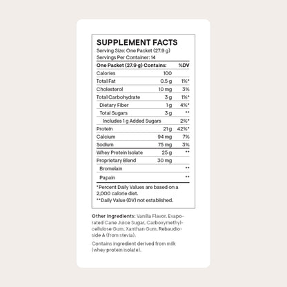THORNE - Whey Protein Isolate - 21 Grams of Easy-to-Digest Whey Protein Powder - NSF Certified for Sport - Vanilla - 13.79 Ounces - 14 Packets - Maple Wellness Supplements