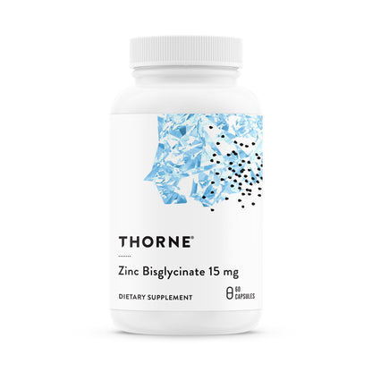 THORNE - Zinc Bisglycinate 15 mg - Highly Absorbable Zinc Supplement - Supports Immune System, Eye, Skin & Reproductive Health* - Third-Party Certified - Maple Wellness Supplements