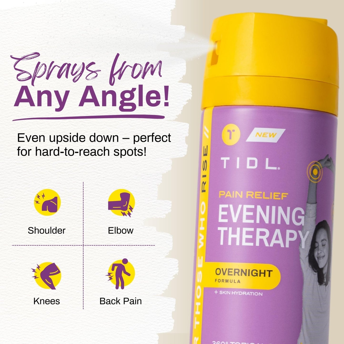 TIDL Pain Relief Spray Bundle – Morning, Cryotherapy & Evening Therapy – 3 x 3oz Sprays for Muscle, Joint, Neck, Back & Knee Pain Relief – Plant-Based Menthol Day & Night Care - Maple Wellness Supplements