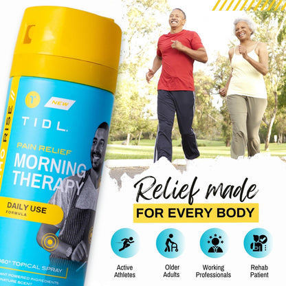 TIDL Pain Relief Spray Bundle – Morning, Cryotherapy & Evening Therapy – 3 x 3oz Sprays for Muscle, Joint, Neck, Back & Knee Pain Relief – Plant-Based Menthol Day & Night Care - Maple Wellness Supplements