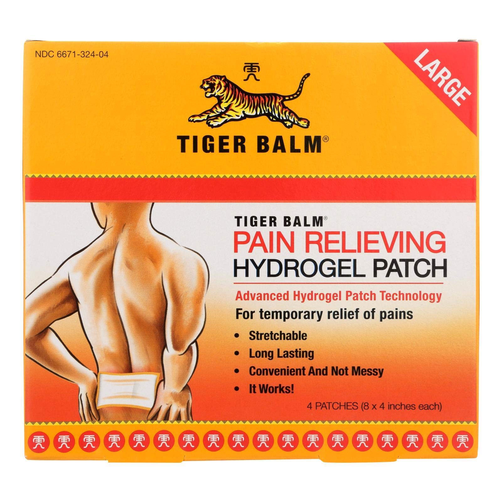 Tiger Balm Pain Relieving Patch Large, 4 Count (Pack of 6) - Maple Wellness Supplements