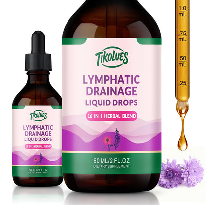 TIKOLUES Lymphatic Drainage Drops | Organic Lymphatic Cleanse Immune Support Supplement | Lymphatic Support with Echinacea & Elderberry | Herbal Blend | Non-GMO | 2 Fl Oz - Maple Wellness Supplements