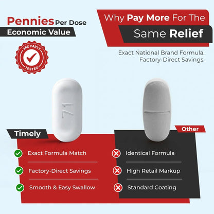 TIME-Cap Labs 225 Caplets Extended Release Acetaminophen 650mg - Pain Reliever & Fever Reducer for Adults, Helps with Headaches, Backaches, Muscle Pain, Toothaches & Menstrual Cramps - Maple Wellness Supplements