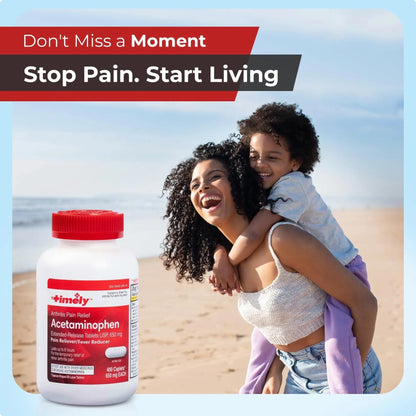 TIME-Cap Labs 400 Caplets Extended Release Acetaminophen 650mg - Pain Reliever & Fever Reducer for Adults, Helps with Headaches, Backaches, Muscle Pain, Toothaches, Arthritis & Menstrual Cramps - Maple Wellness Supplements