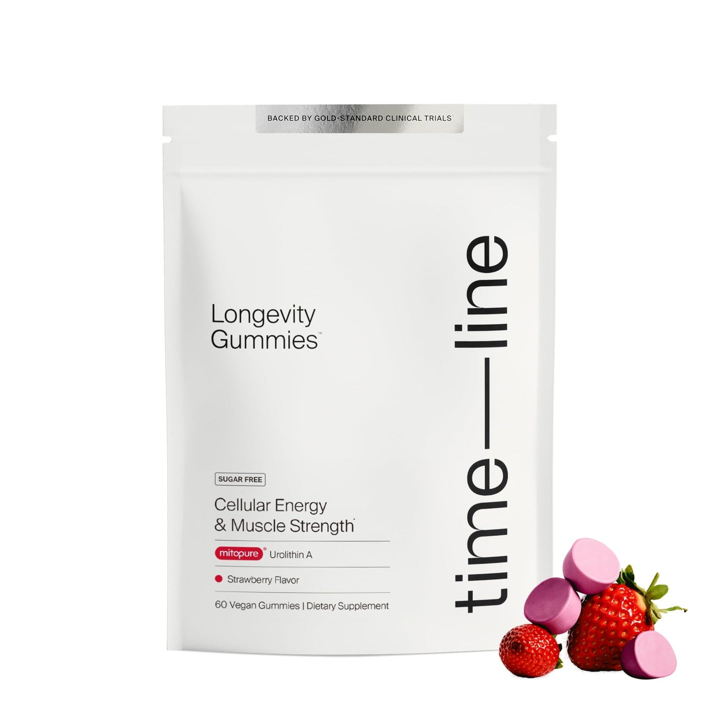 Timeline Mitopure Urolithin A Supplement Gummies - Clinically Proven Support for Healthy Aging Cellular Energy Muscle Strength and Longevity - Maple Wellness Supplements