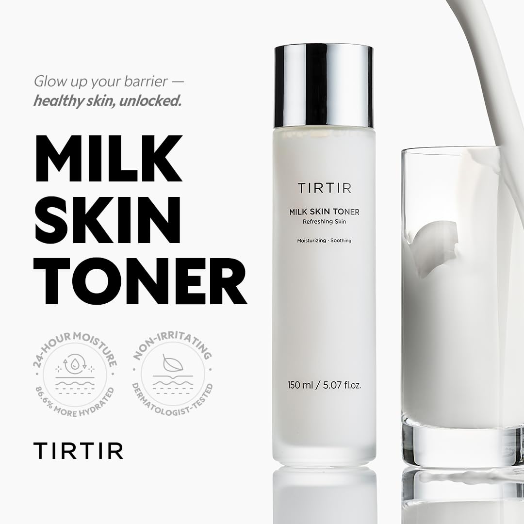 TIRTIR Milk Skin Rice Toner - Deep Moisturizing, Hydrating and Refreshing for face, Niacinamide, Ceramide, Rice Bran Extract - Maple Wellness Supplements
