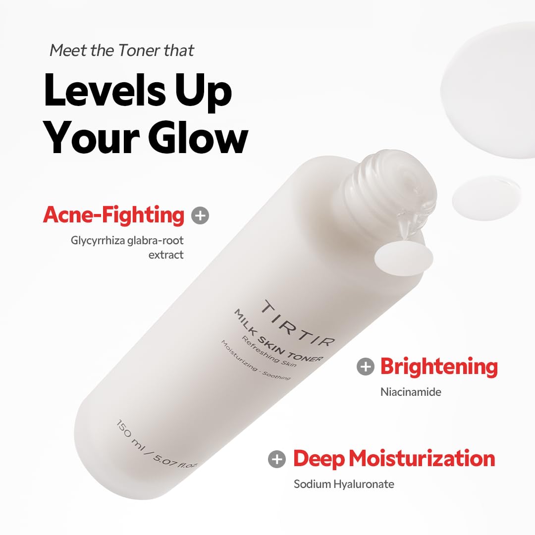 TIRTIR Milk Skin Rice Toner - Deep Moisturizing, Hydrating and Refreshing for face, Niacinamide, Ceramide, Rice Bran Extract - Maple Wellness Supplements