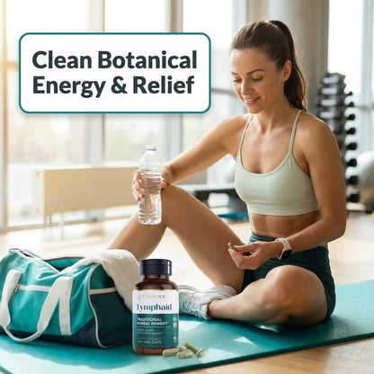 TitanVex Lymphaid - Lymphatic Drainage Supplement 100 Vegan Capsules, Herbal Lymphatic Support with Echinacea and Dandelion, Antioxidant, Respiratory and Urinary Wellbeing - Maple Wellness Supplements
