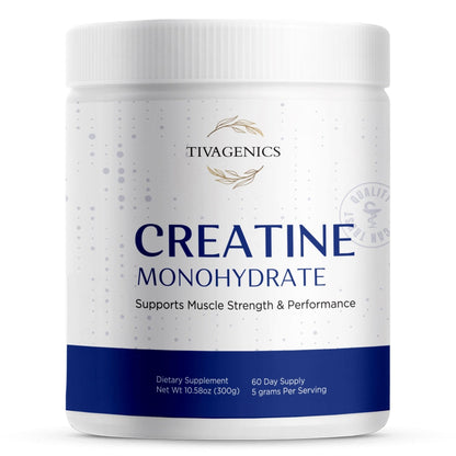 TIVAGENICS Pure Creatine Monohydrate Powder 300g – Micronized Supplements 5g Serving for Support Muscle Growth & Health | Unflavored Creatine for Men & Women LabTested Vegan-Friendly 60 Days Supply - Maple Wellness Supplements