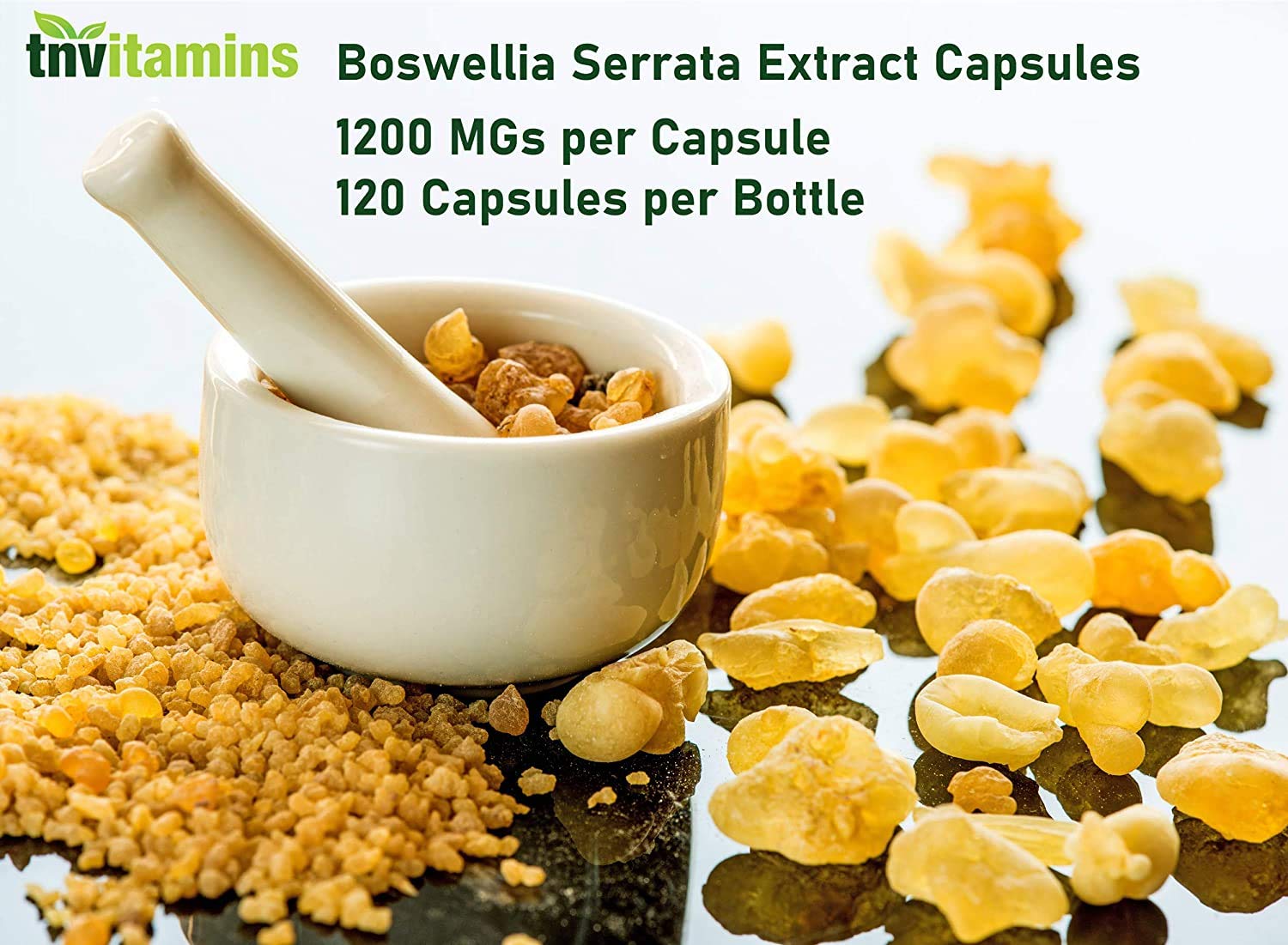 tnvitamins Boswellia Extract Capsules, 120 Count | 1,200 mg Per Capsule | 65% Boswellic Acids + 10:1 Concentrated Extract | Boswellia Serrata - Maple Wellness Supplements
