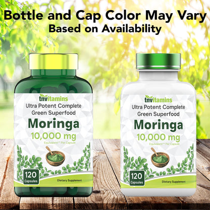 tnvitamins Moringa Capsules 10,000 mg - 120 Capsules | High Potency Moringa Leaf Extract Superfood Supplement for Energy - Maple Wellness Supplements