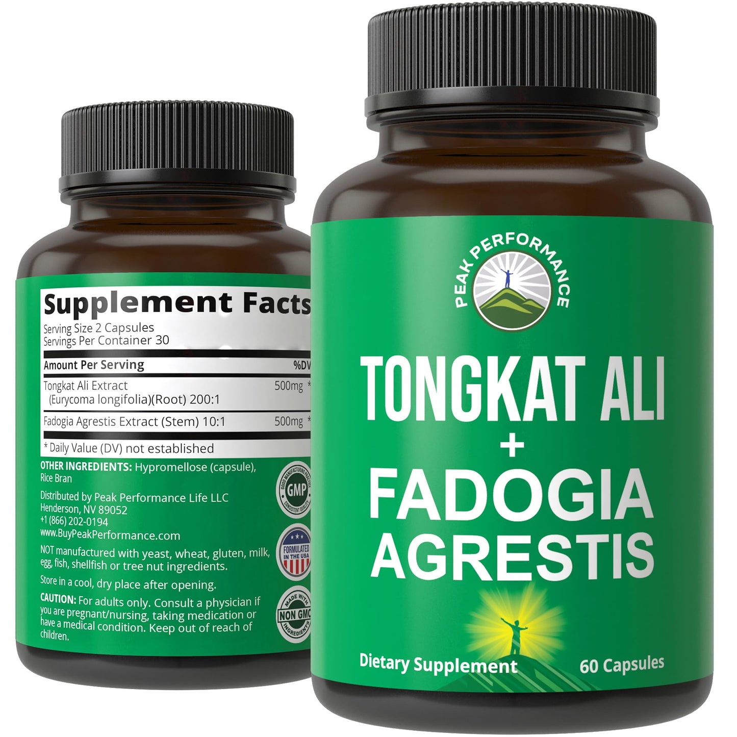 Tongkat Ali + Fadogia Agrestis 2-in-1 T Supplement for Men. Ultra High Strength Tongkat-Ali Longjack Extract + Fadogia Agrestis Extract. Vegan Capsules. Support Natural Energy. USA Tested Pills - Maple Wellness Supplements