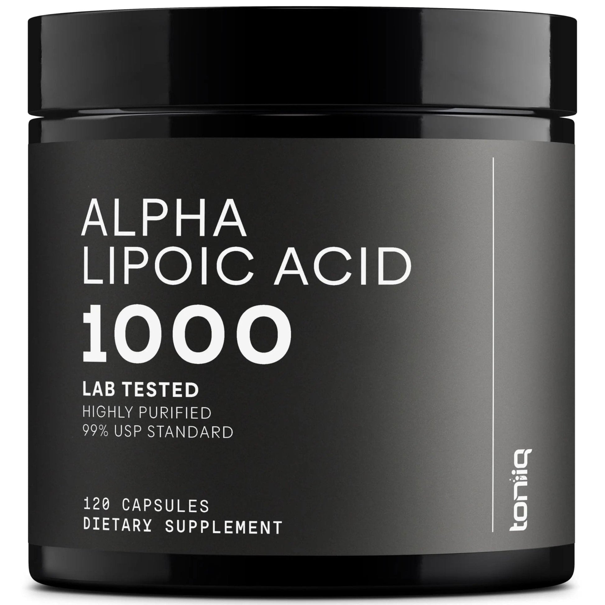 Toniiq 1000mg Ultra High Strength Alpha Lipoic Acid Capsules - Highly Purified 99%+ USP Standard - 120 Capsules ALA Supplement - Maple Wellness Supplements