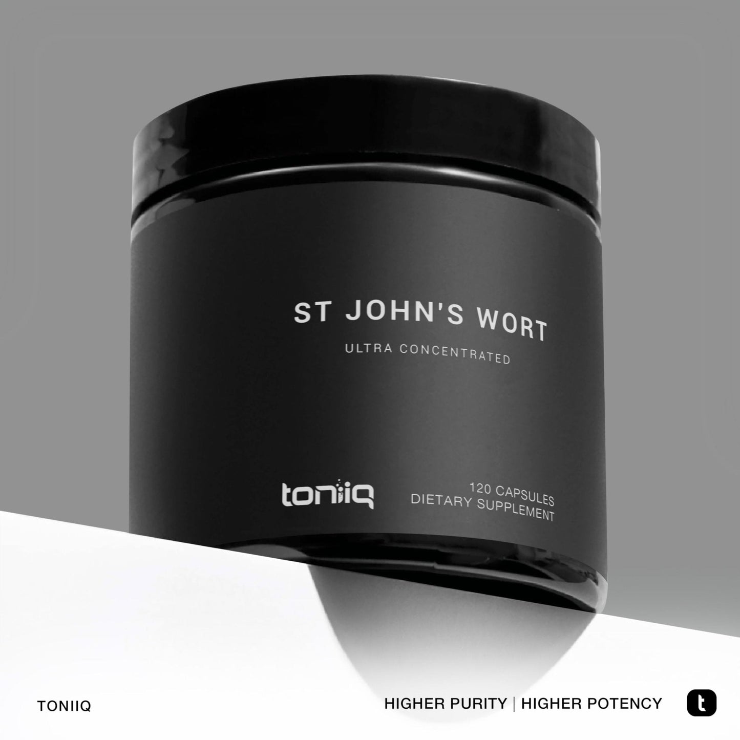 Toniiq 1,000mg Ultra High Strength St. John's Wort Capsules (Non-GMO) - 4X Concentrated Extract - 0.3% Hypericin - Highly Purified and Bioavailable - 120 Capsules - Maple Wellness Supplements