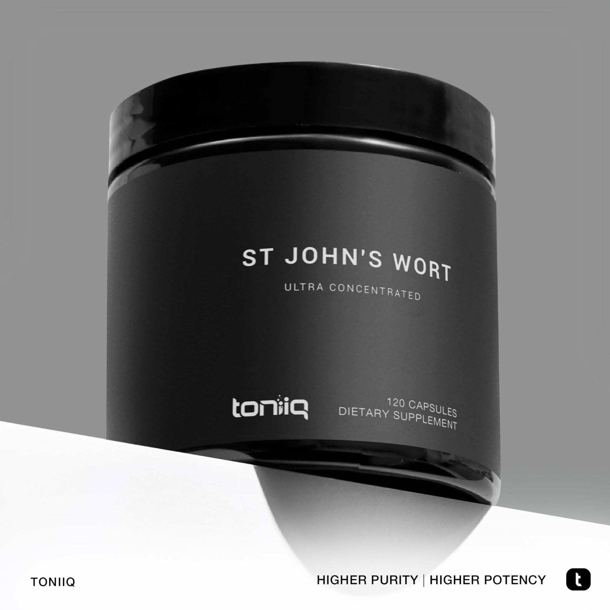 Toniiq 1,000mg Ultra High Strength St. John's Wort Capsules (Non-GMO) - 4X Concentrated Extract - 0.3% Hypericin - Highly Purified and Bioavailable - 120 Capsules - Maple Wellness Supplements