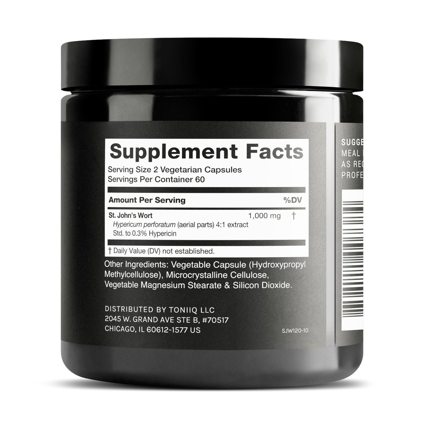 Toniiq 1,000mg Ultra High Strength St. John's Wort Capsules (Non-GMO) - 4X Concentrated Extract - 0.3% Hypericin - Highly Purified and Bioavailable - 120 Capsules - Maple Wellness Supplements