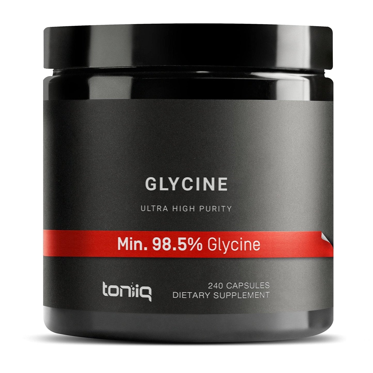 Toniiq 1300mg Glycine Supplements - 4 Month Supply - Min. 98.5%+ Tested Purity - Ultra High Strength and Bioavailable Glycine Powder Supplement - 240 Vegetarian Glycine Capsules - 120 Servings - Maple Wellness Supplements