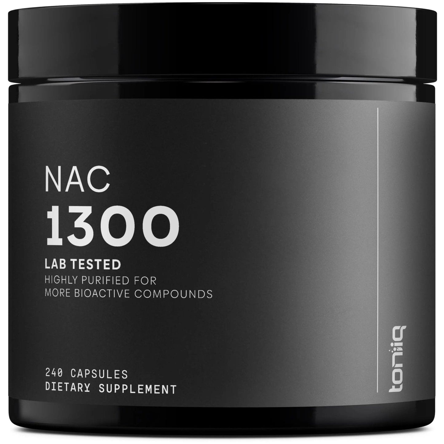 Toniiq 1300mg NAC - 4 Month Supply - Min. 98%+ Tested Purity - Ultra High Strength Bioavailable NAC Cysteine Supplement - 240 Vegetarian N Acetyl Cysteine Capsules -Lab Tested TQ - Maple Wellness Supplements