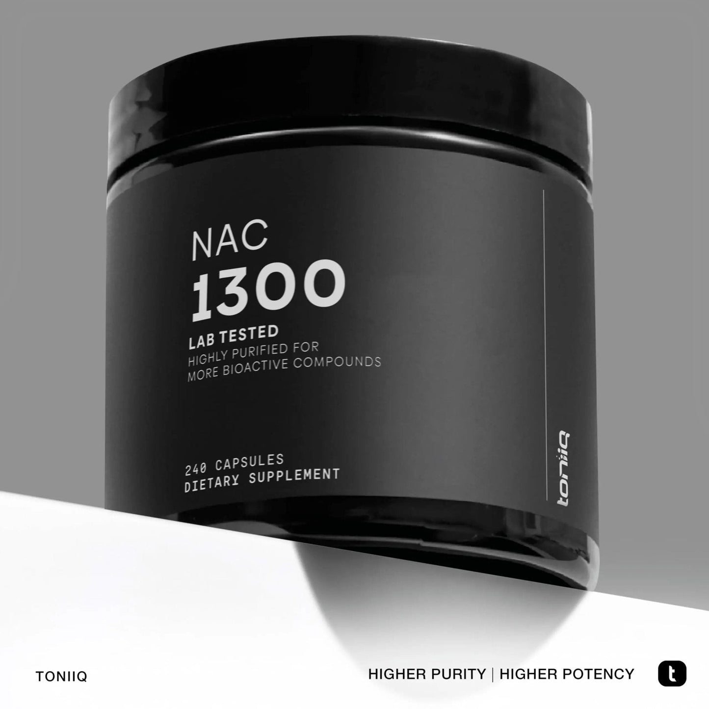Toniiq 1300mg NAC - 4 Month Supply - Min. 98%+ Tested Purity - Ultra High Strength Bioavailable NAC Cysteine Supplement - 240 Vegetarian N Acetyl Cysteine Capsules -Lab Tested TQ - Maple Wellness Supplements